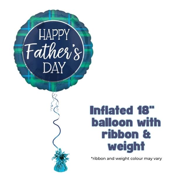 18" Happy Fathers Day Checks Foil Balloon