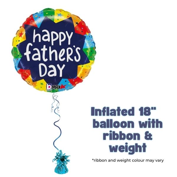 18" Fathers Day Bursting Colours Foil Balloon