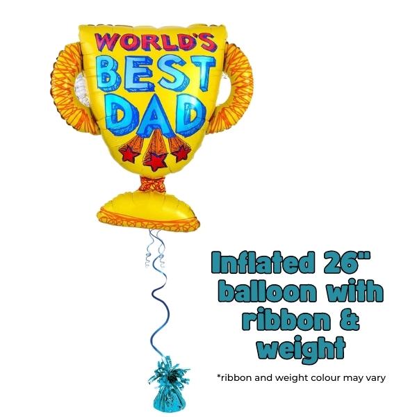Worlds Best Dad Trophy Supershape Balloon