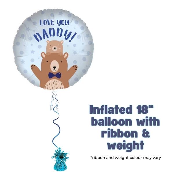 18" Love You Daddy Bear Foil Balloon