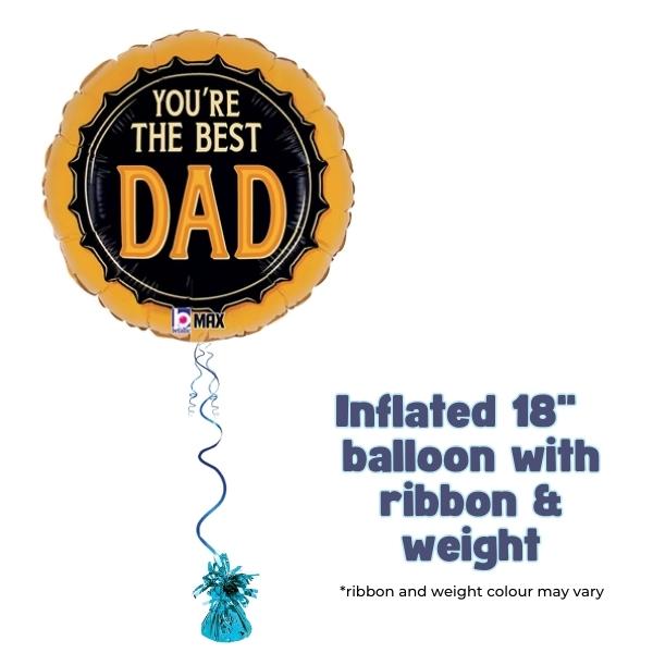 18" Best Dad Beer Cap Foil Balloon