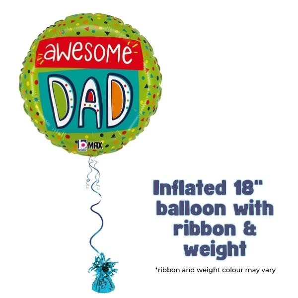 18" Awesome Dad Confetti Foil Balloon