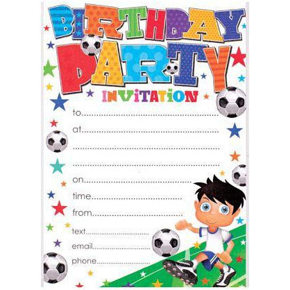 Football Birthday Party Invitations