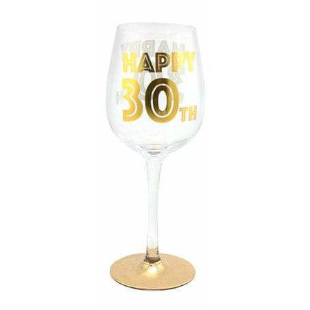 Happy 30th Gold Celebration Wine Glass