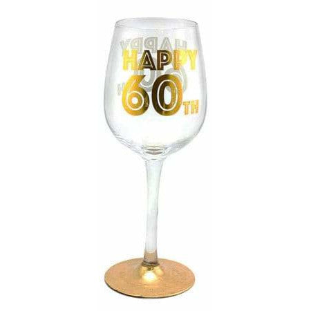 Happy 60th Gold Celebration Wine Glass