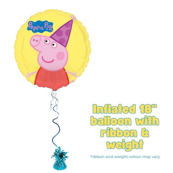 18" Peppa Pig Party Hat Foil Balloon