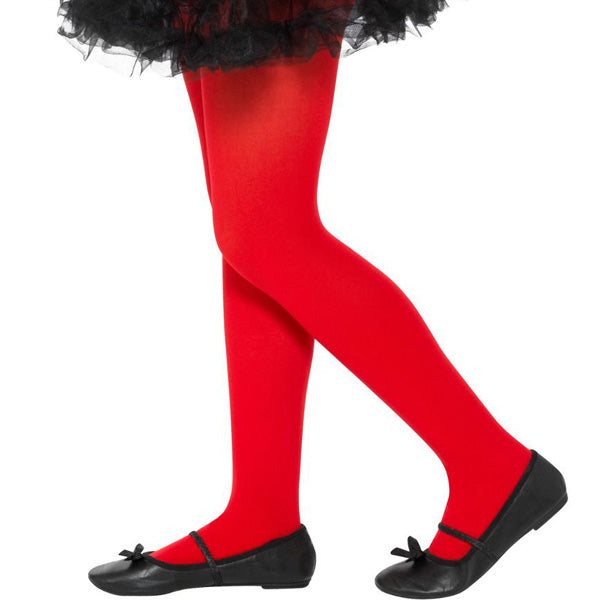Kids Red Opaque Tights