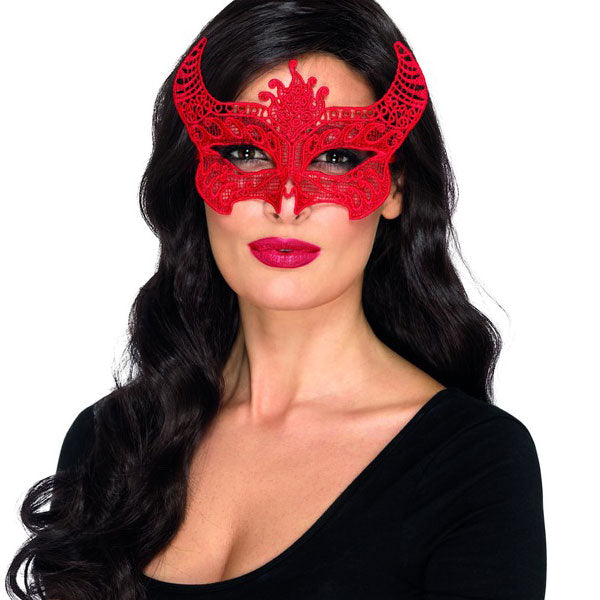 Red Lace Devil Eyemask