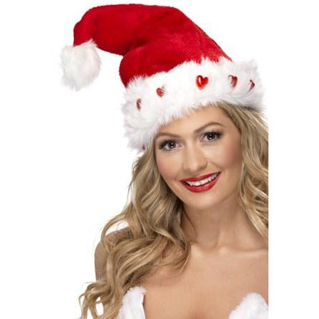 Light Up Heart Santa Hat