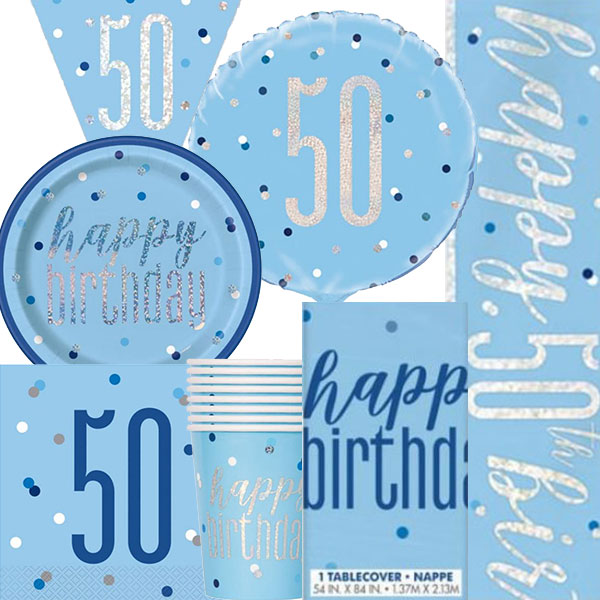 50th Blue Glitz Party Box