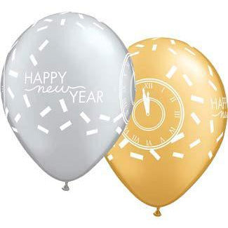 New Year Confetti Countdown Latex Balloons 25pk