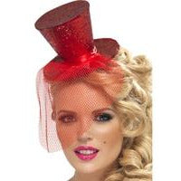Mini Red Glitter Top Hat
