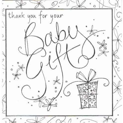 Thank You For Your Baby Gift Invitations x6