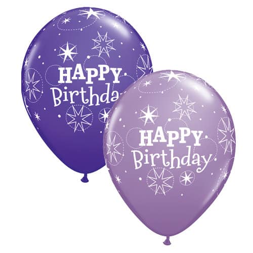 Purple Violet And Spring Lilac Birthday Latex Balloons x25
