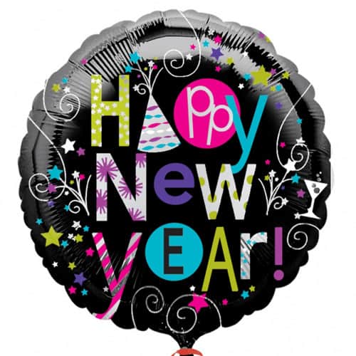 Playful Happy New Year Foil Balloons