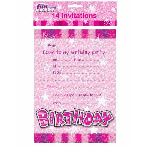 Pink Happy Birthday Glam Invitations
