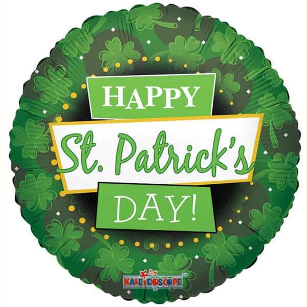 St Patricks Day Shamrocks Foil Balloon
