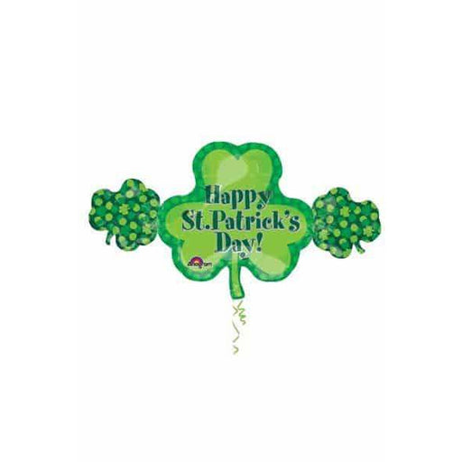 Happy St Patricks Day Shamrock Trio Shaped Balloon