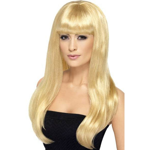 Long Blonde Straight Wigs With Fringe