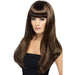 Long Brown Straight Wigs With Fringe