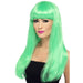Long Green Straight Wigs With Fringe