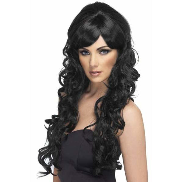 Female Long Black Pop Starlet Wigs