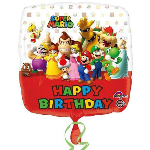 Super Mario Happy Birthday Foil Balloons