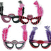 Party Masks With Feathers x4