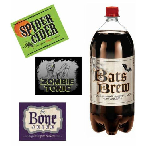 Halloween Bottle Labels x4