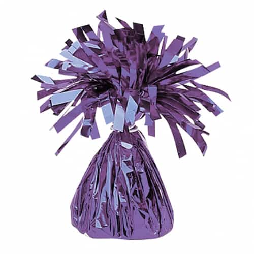 Purple Fringed Foil Balloon Weights