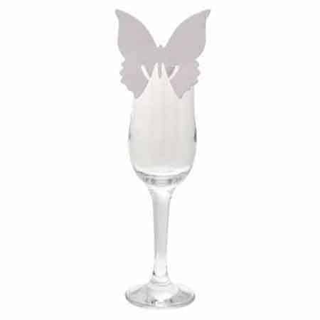 White Butterfly Place Cards x10
