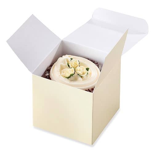 Ivory Cup Cake Boxes x8