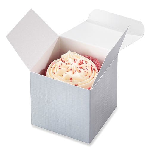 Silver Cup Cake Boxes x8