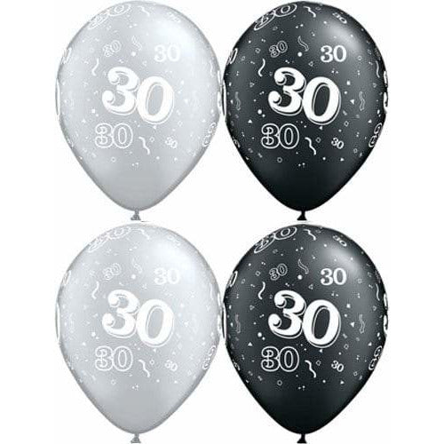 Happy 30th Birthday Pearl Onyx Black And Silver x25