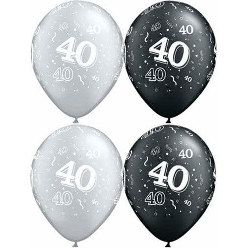 Happy 40th Birthday Pearl Onyx Black And Silver x25