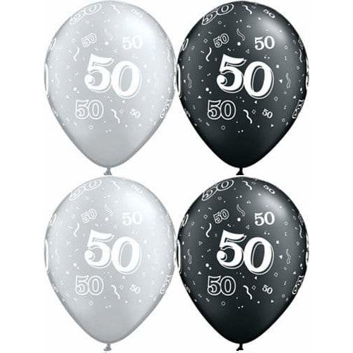 Happy 50th Birthday Pearl Onyx Black And Silver x25