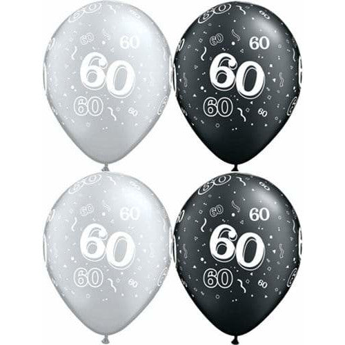 Happy 60th Birthday Pearl Onyx Black And Silver x25