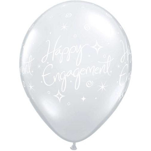 Diamond Clear Engagement Elegant Latex Balloons x25