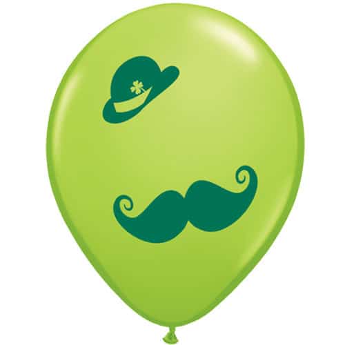 St Patrick's Derby And Moustache Latex Balloons 50pk
