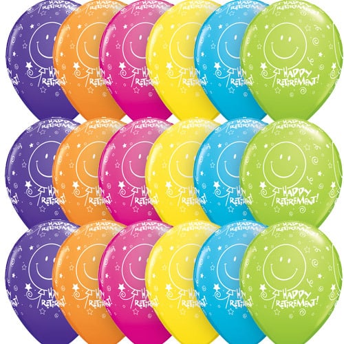 Retirement Smile Face A Round Assorted Latex Balloons x25