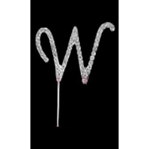 Letter W Diamante Cake Picks
