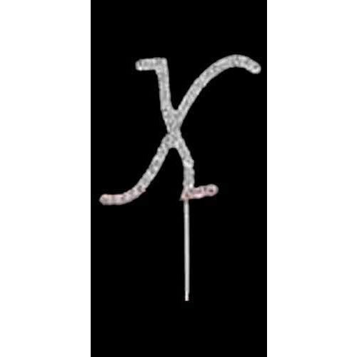 Letter X Diamante Cake Picks