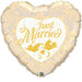 Just Married Ivory and Gold Jumbo Balloon