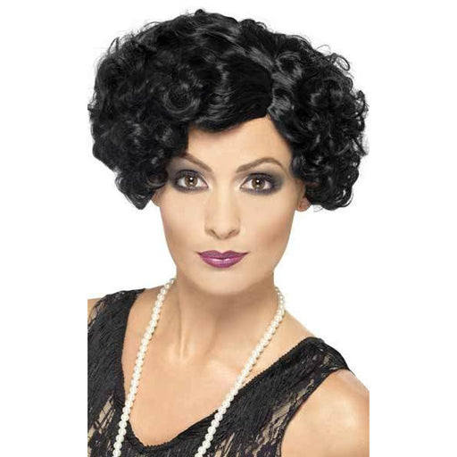Ladies 1920s Black Flapper Wig