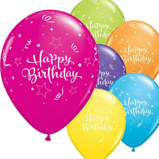 Happy Birthday Shining Star Latex Balloons 6ct