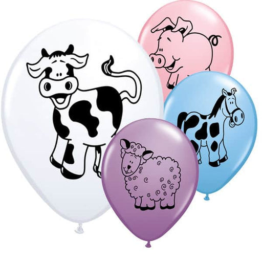 Farm Animals Latex Balloons 6ct