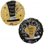 Happy New Year Top Hat And Tiara Foil Balloons