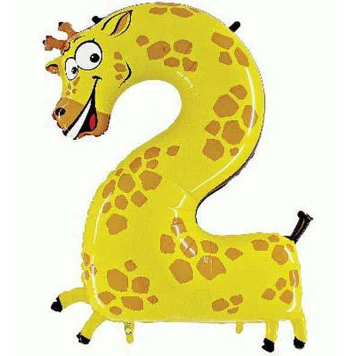 Number 2 Giraffe Zooloon Balloons