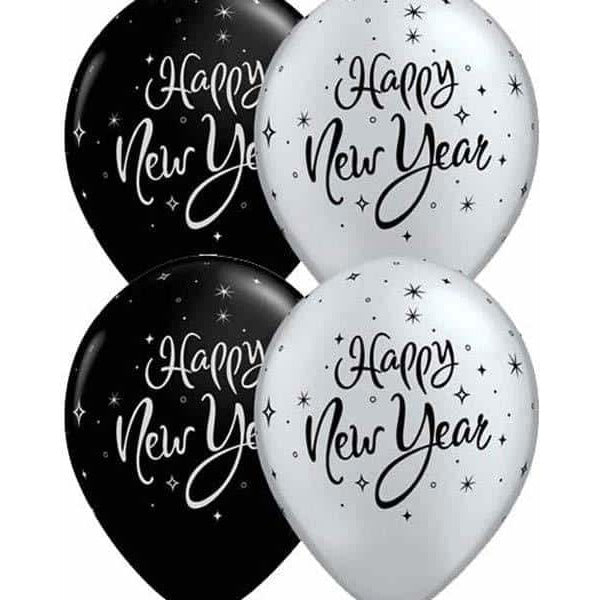 New Year Spakle Latex Balloons 50pk