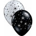 Silver And Black Sparkle And Swirls Latex Balloons 50pk